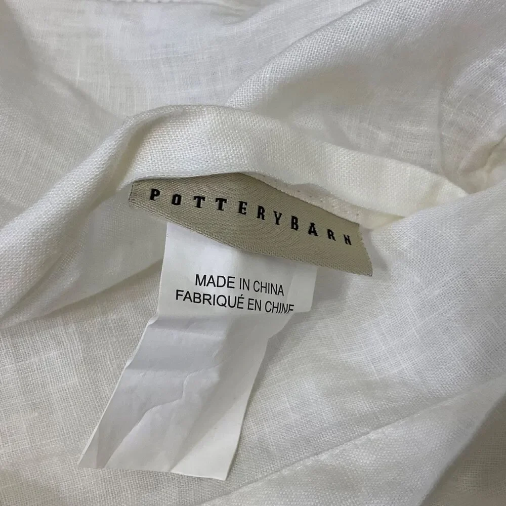 Pottery Barn 100% Linen 1 European Pillow Sham 30”x30” white .
